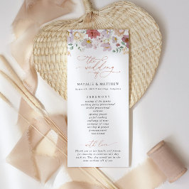 カラフルな花、野の花、結婚式のプログラム プログラム