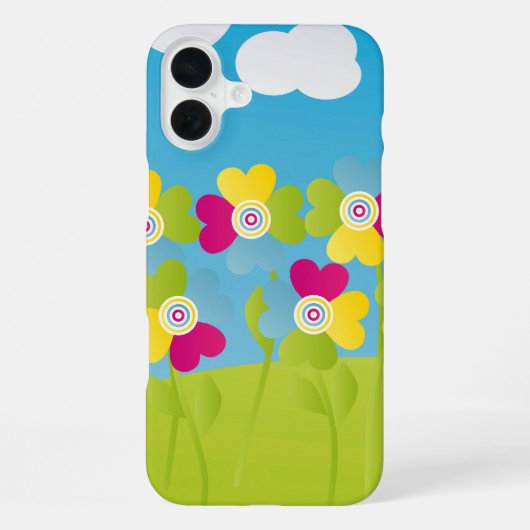 カラフルな花 iPhoneケース (裏面)
