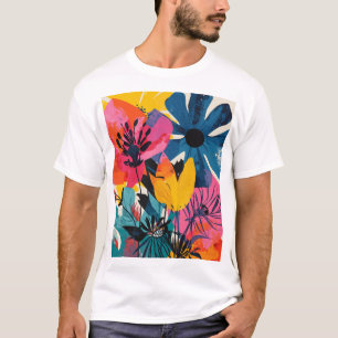カラフルな花 Tシャツ