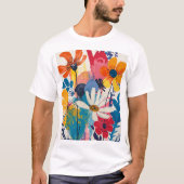 カラフルな花 Tシャツ (正面)