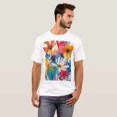 カラフルな花 Tシャツ (正面フル)