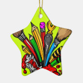 カラフルな芸術の供給 セラミックオーナメント (左)