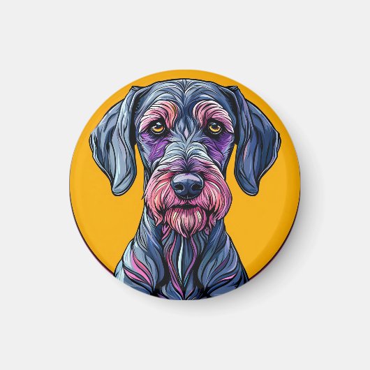 カラフルな芸術的な犬のイラスト Viに対して マグネット (正面)