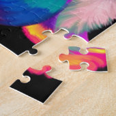 カラフルな茶色のぶち猫 ジグソーパズル (側面)