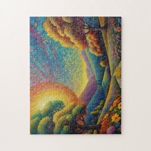 カラフルな草原のアート ジグソーパズル (縦)