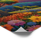 カラフルな草原のアート ポスター (角)
