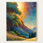 カラフルな草原のエルクと花のアート プランナー手帳 (裏面)