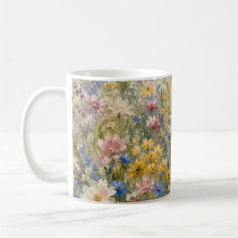 カラフルな草原の花咲くロマンティックガーデンの美学 コーヒーマグカップ