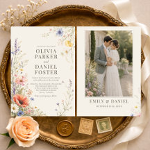 カラフルな草原の野の花の写真 ボヘミアンな結婚式