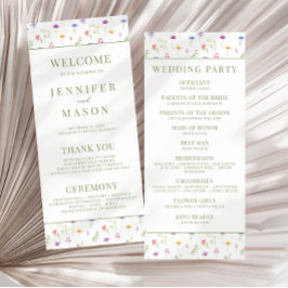 カラフルな草原の野の花をテーマにした夏の結婚式