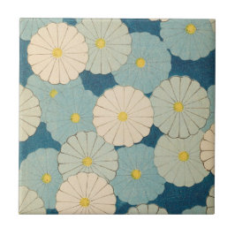 カラフルな菊の花 タイル
