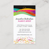 カラフルな華麗さはメーキャップアーティスト渦巻きます 名刺 (裏面)