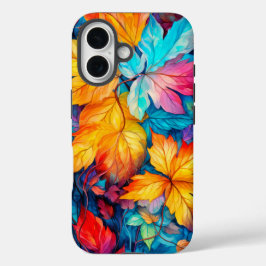 カラフルな落ち葉 iPhone 16ケース