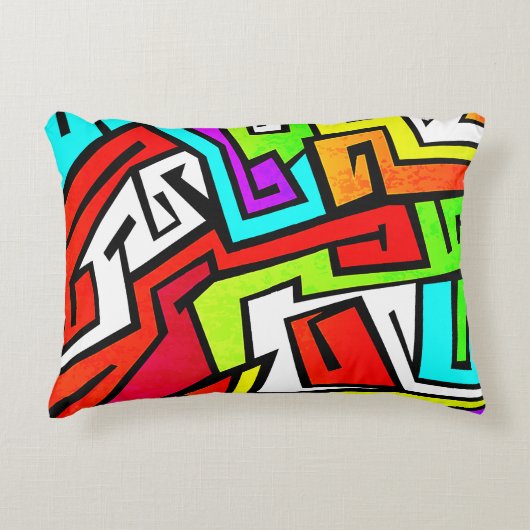 カラフルな落書きのイラストレーション アクセントクッション (正面)