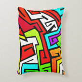 カラフルな落書きのイラストレーション アクセントクッション (正面(垂直))