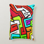 カラフルな落書きのイラストレーション アクセントクッション (裏面(縦))