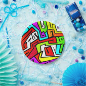 カラフルな落書きのイラストレーション ペーパープレート (パーティー)