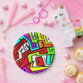 カラフルな落書きのイラストレーション ペーパープレート (パーティー)