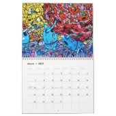 カラフルな落書きの絵画の通りの芸術2016年 カレンダー (3月 2027)