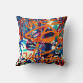 カラフルな落書きの芸術 クッション (裏面)