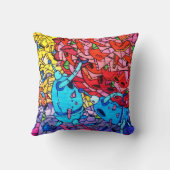 カラフルな落書きの芸術 クッション (裏面)