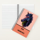 カラフルな落書きの馬のイラスト - 馬好きのためのデザイン ノートブック (内側)