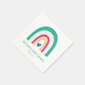 カラフルな落書き虹のベイビーシャワー スタンダードカクテルナプキン (角)