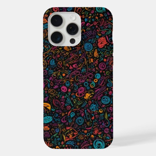 カラフルな落書き iPhone 15 Pro Max カバー (裏面)