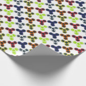 カラフルな落着きのなさの紡績工のコレクション ラッピングペーパー (角)