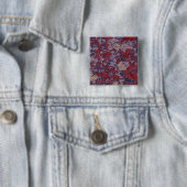 カラフルな葉および花のカムフラージュパターン 缶バッジ (インサイチュ)