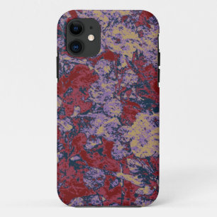 カラフルな葉および花のカムフラージュパターン iPhone 11 ケース