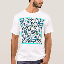 カラフルな葉っぱの模様アート Tシャツ