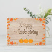 カラフルな葉とカボチャで楽しい感謝祭を! 招待状 (スタンド正面)