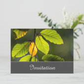 カラフルな葉の付いた魅惑的な招待状 招待状 (スタンド正面)