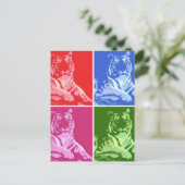 カラフルな虎 ポストカード (スタンド正面)