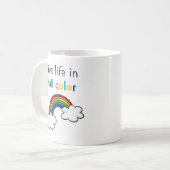 カラフルな虹で人生を満喫 コーヒーマグカップ (正面左)