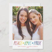 カラフルな虹と平和の愛の誇りLGBTQ+の写真 シーズンカード (正面)