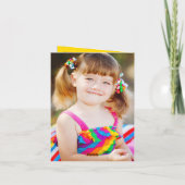 カラフルな虹と風船の写真 子供の誕生日 サンキューカード (裏面)