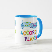 カラフルな虹のアコーディオンプレーヤーのギフト マグカップ (正面右)