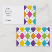 カラフルな虹のアーガイル柄のなダイヤモンドパターン10代のなギフト 名刺 (正面/裏面)