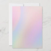 カラフルな虹のゴールドグリッター ユニコーン ベビーシャワー 招待状 (裏面)