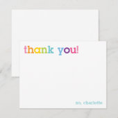 カラフルな虹のサンキューカード ノートカード (正面/裏面)