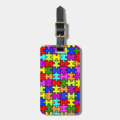 カラフルな虹のジグソーパズルパターン ラゲッジタグ (正面縦)