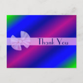 カラフルな虹のストライプの感謝カード ポストカード (正面)