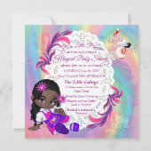 カラフルな虹のスパイラル ベビーシャワー招待状 ノートカード (裏面)