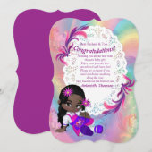 カラフルな虹のスパイラル ベビーシャワー おめでとうカード 招待状 (正面/裏面)