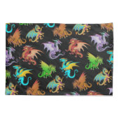 カラフルな虹のドラゴンの学校 枕カバー (裏面)