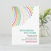 カラフルな虹のハートのスパークル ウェディング招待状 招待状 (スタンド正面)
