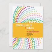 カラフルな虹のハートのスパークル ウェディング招待状 招待状 (裏面)