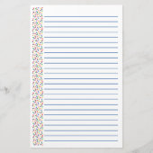 カラフルな虹のハートは文房具のバレンタインを並べました 便箋 (正面)